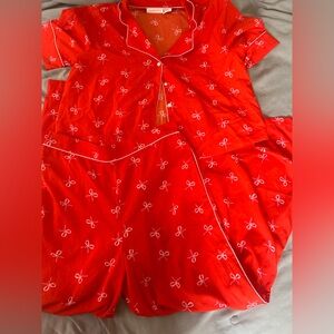 Bow Christmas pajamas